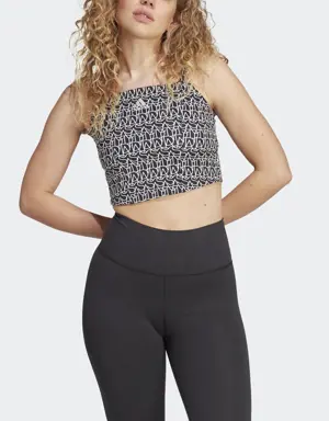 Allover adidas Graphic Corset-Inspired Tank Top