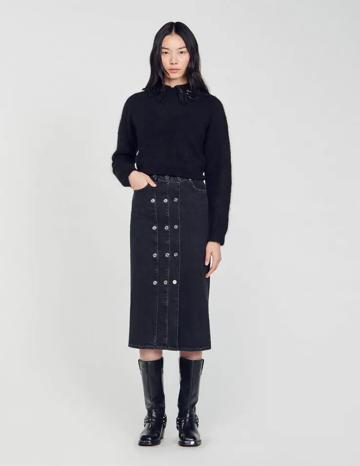 Sandro Cropped sweater with sequins. 1