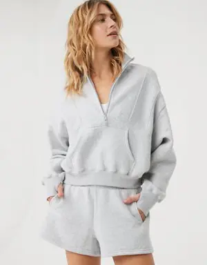 By Aerie Cloud Fleece Quarter Zip Sweatshirt