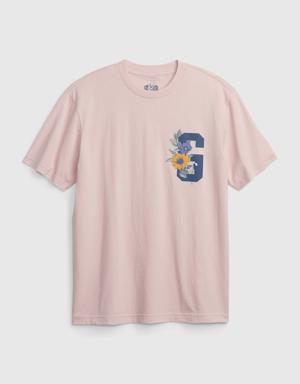 Floral Gap Logo T-Shirt pink