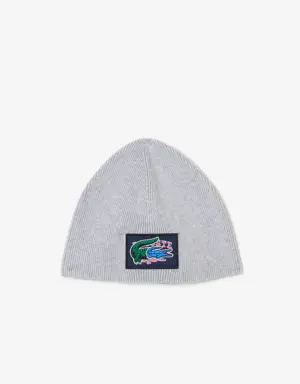 Lacoste Kids' Comic Effect Badge Beanie