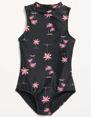High-Neck One-Piece Swimsuit for Girls multi