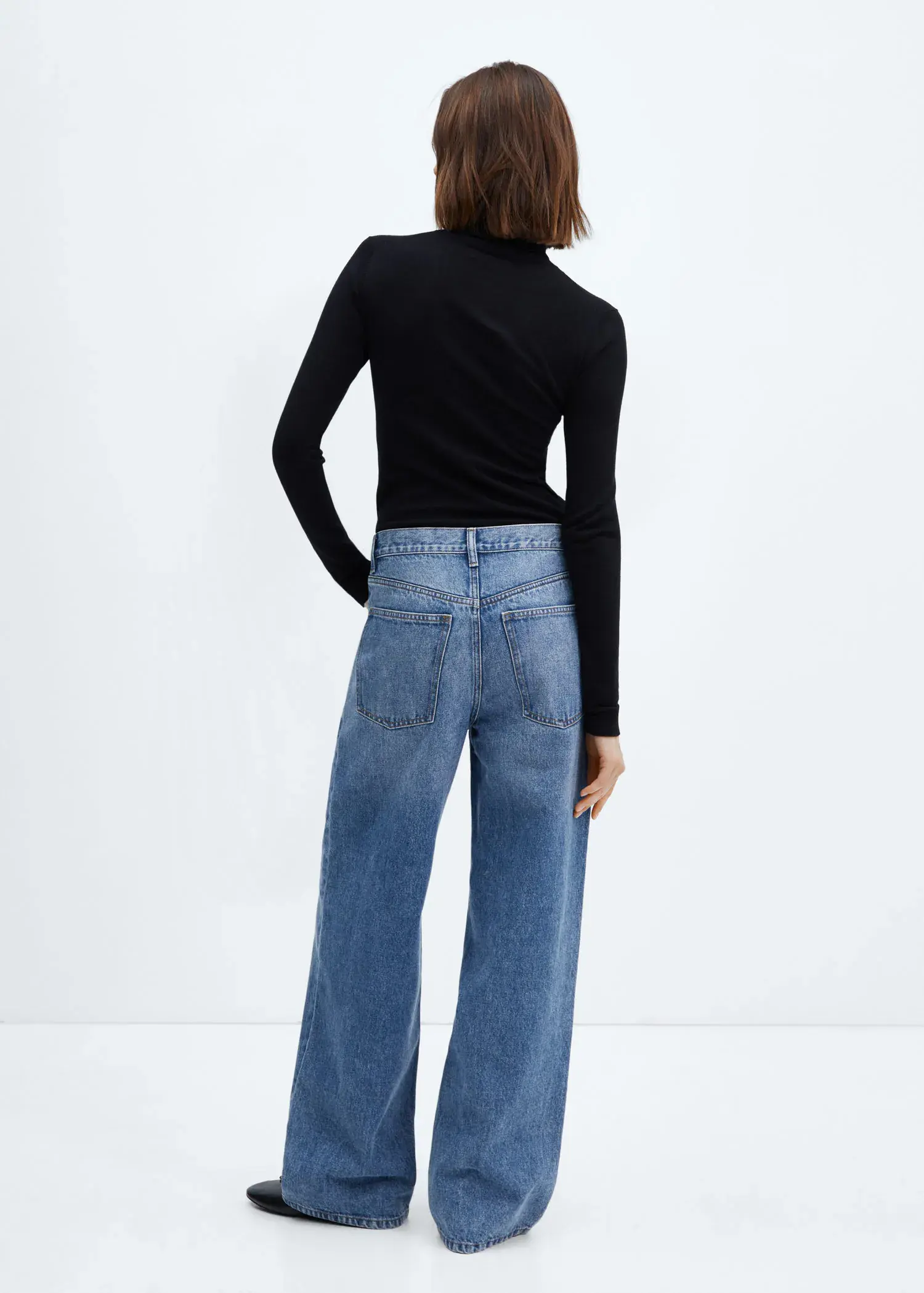 Mango Wideleg mid-rise jeans. 3