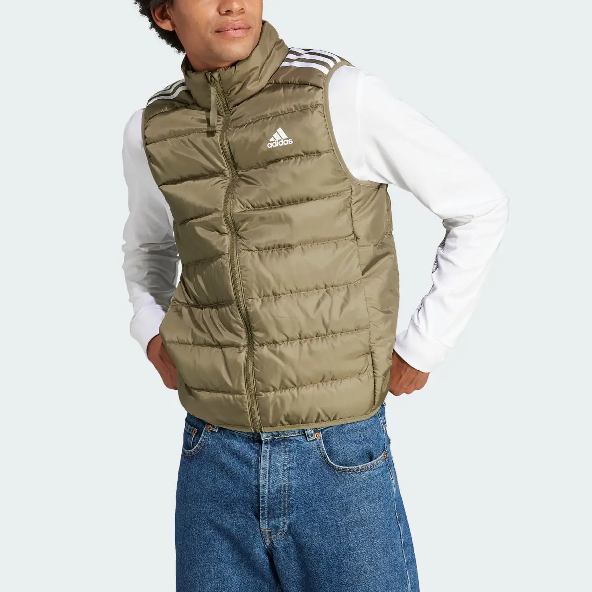 Adidas Essentials 3-Stripes Light Down Vest. 1