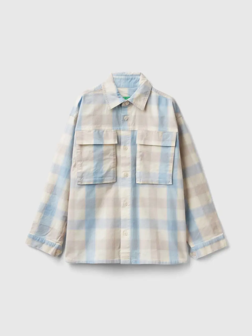 Benetton check shirt in stretch cotton. 1