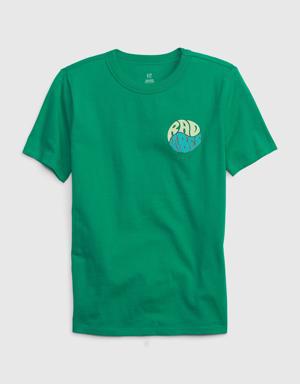 Gap Kids 100% Organic Cotton Graphic T-Shirt green