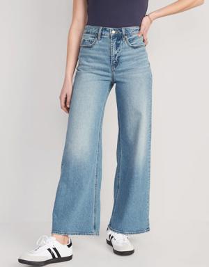 Extra High-Waisted A-Line Wide-Leg Jeans for Women blue