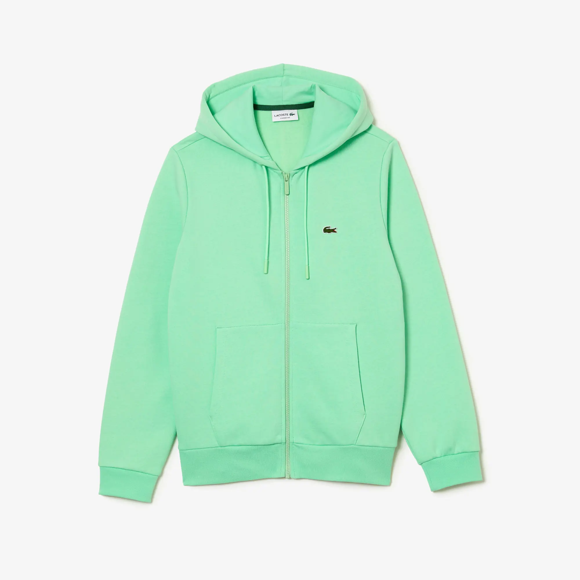 Lacoste Men's Kangaroo Pocket Zip-Up Fleece Hoodie. 2