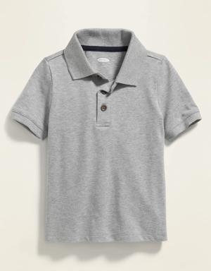 Unisex Pique Uniform Polo Shirt for Toddler gray