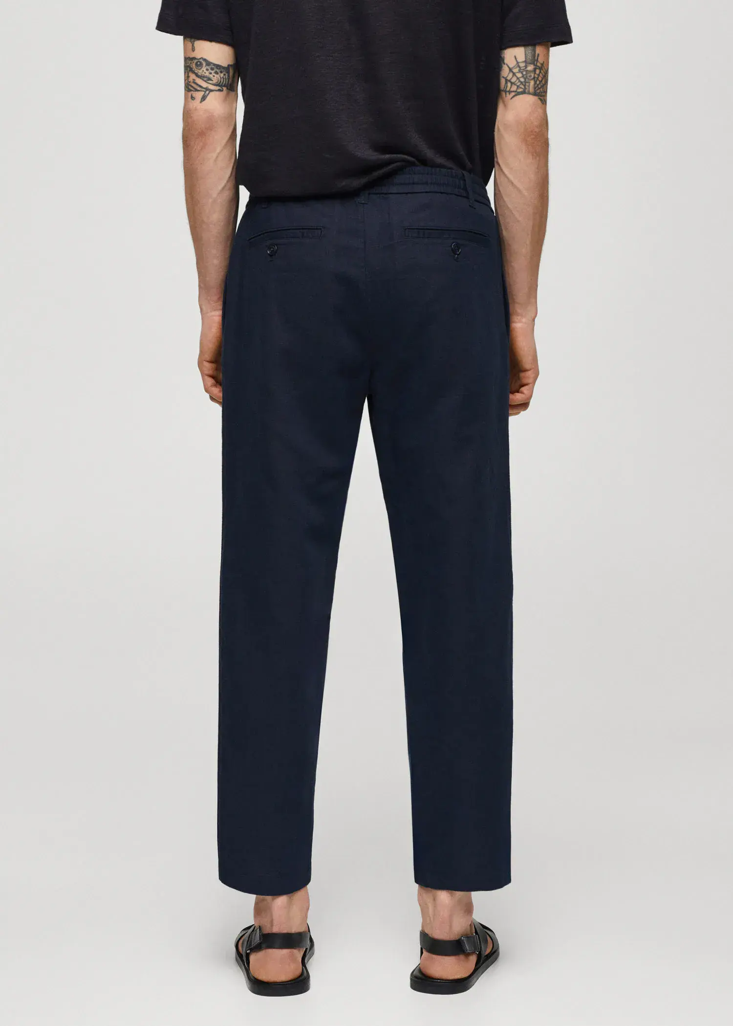 Mango Slim-fit trousers with drawstring . 3