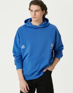 World Champion Mavi Kapüşonlu Sweatshirt