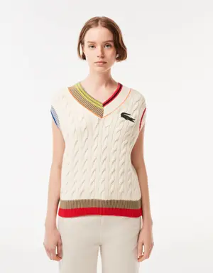 Women’s Lacoste Cable Knit Sweater Vest