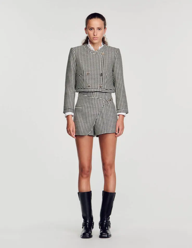 Sandro Houndstooth shorts. 1