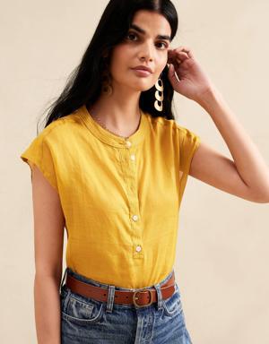 Petite Ramie Dolman Top yellow