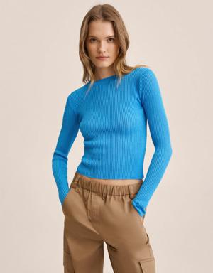 Cut-out knitted sweater