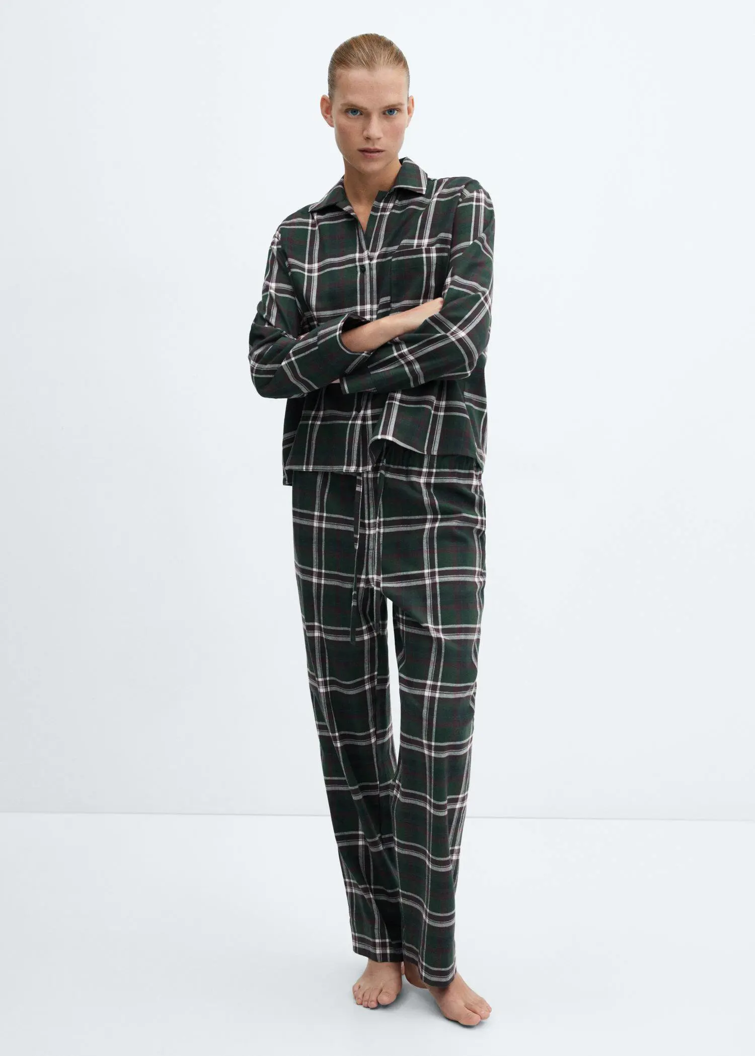 Mango Flannel cotton pyjama trousers. 1