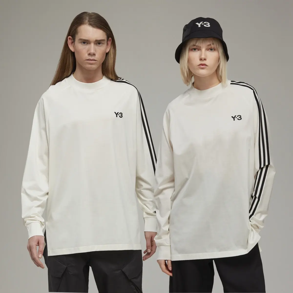 Adidas Y-3 Stripes Long-Sleeve Top. 1