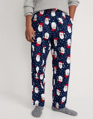 Printed Flannel Pajama Pants for Men brown