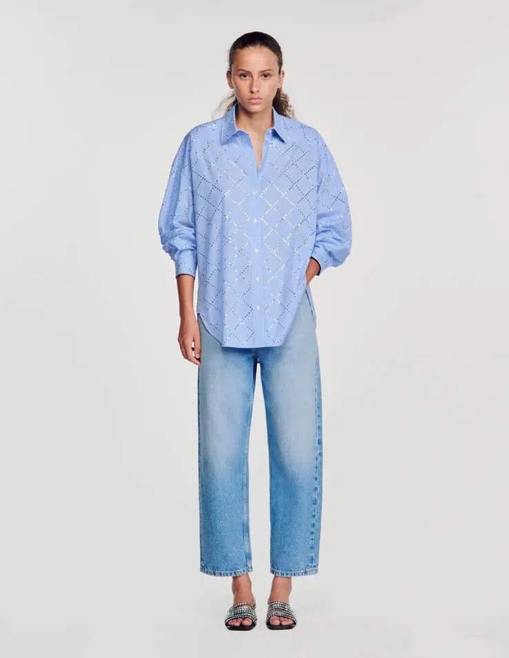 Sandro Oversized shirt with rhinestones Login to add to Wish list. 1