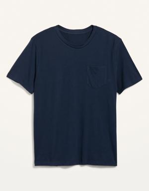 Soft-Washed Chest-Pocket Crew-Neck T-Shirt for Men blue