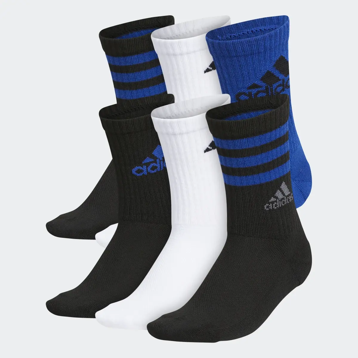 Adidas Cushioned Mixed Crew Socks 6 Pairs. 2