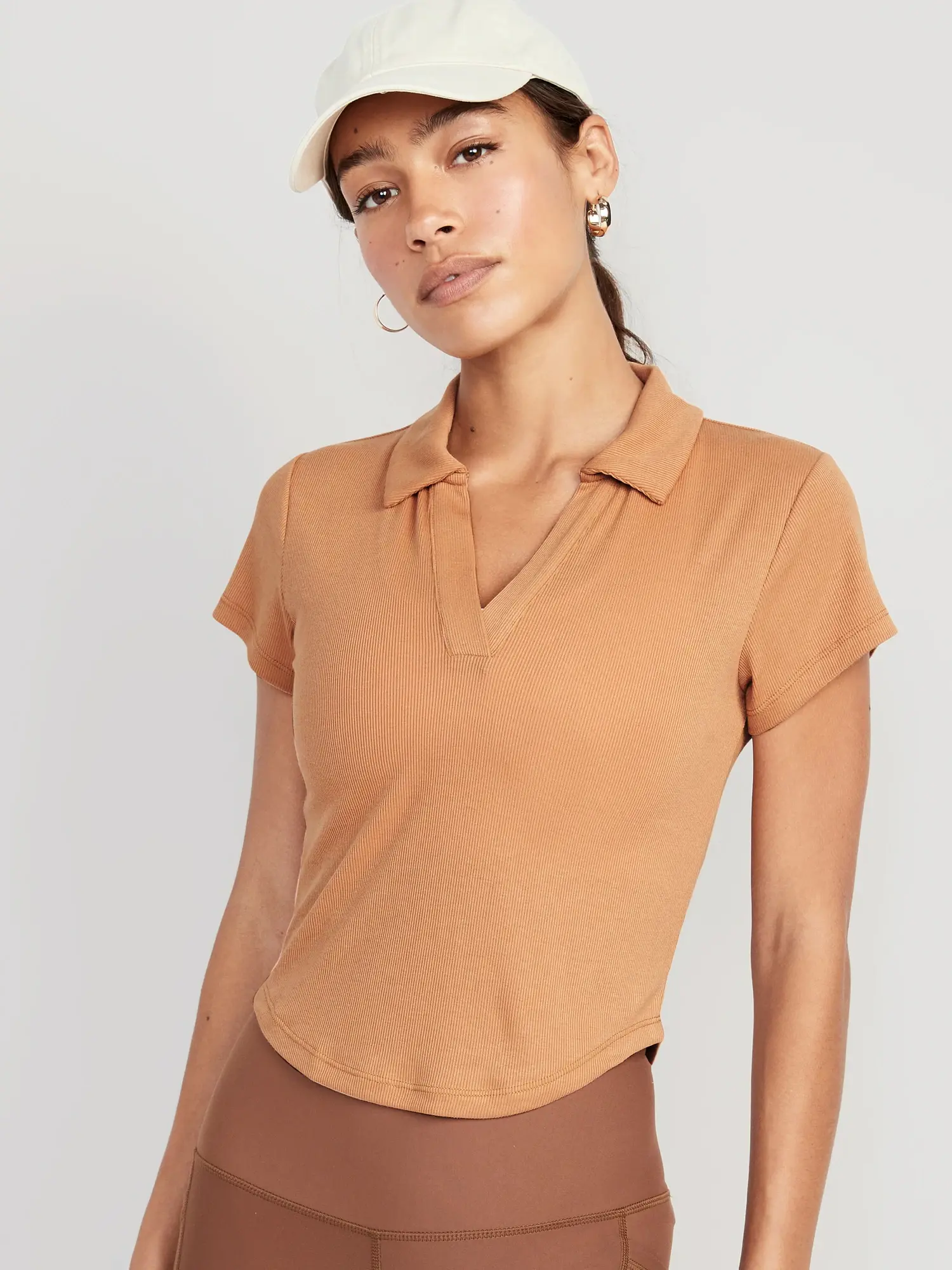 Womens tan hot sale polo shirt