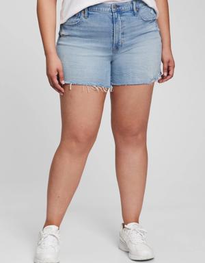 4" High Rise Denim Shorts blue