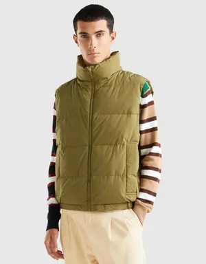 sleeveless padded jacket with recycled down