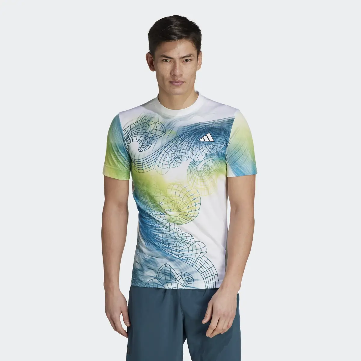 Adidas Tennis Printed AEROREADY FreeLift Pro T-Shirt. 2