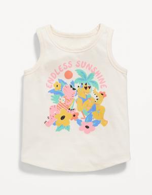Graphic Tank Top for Toddler Girls white