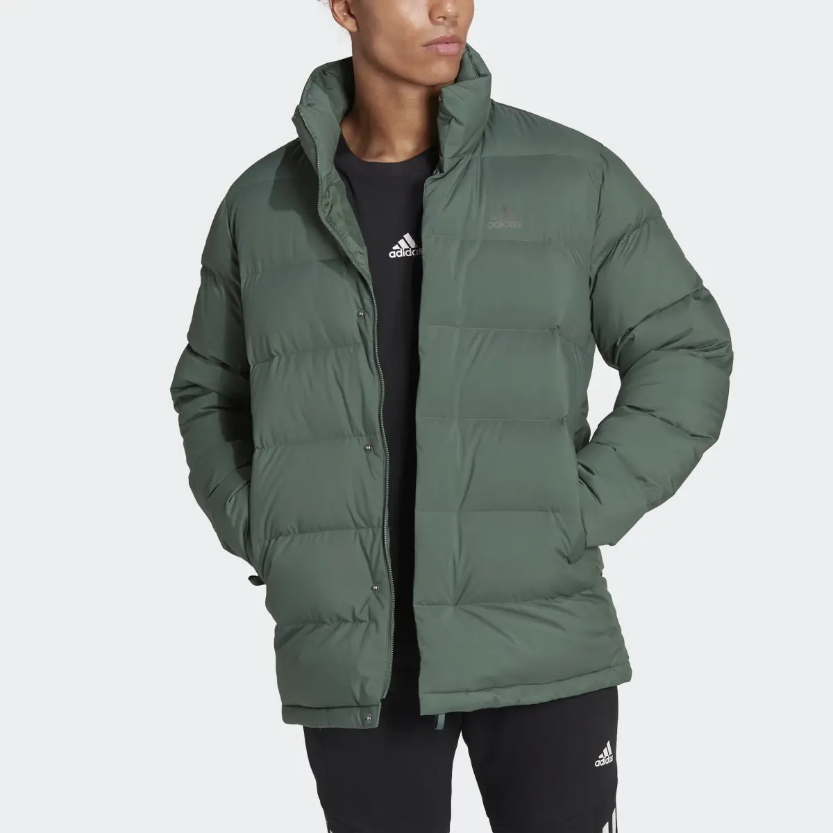 Adidas Helionic Mid-Length Down Jacket. 1