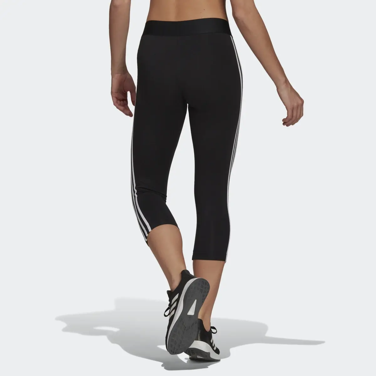 Adidas Essentials 3-Stripes 3/4 Length Leggings. 2