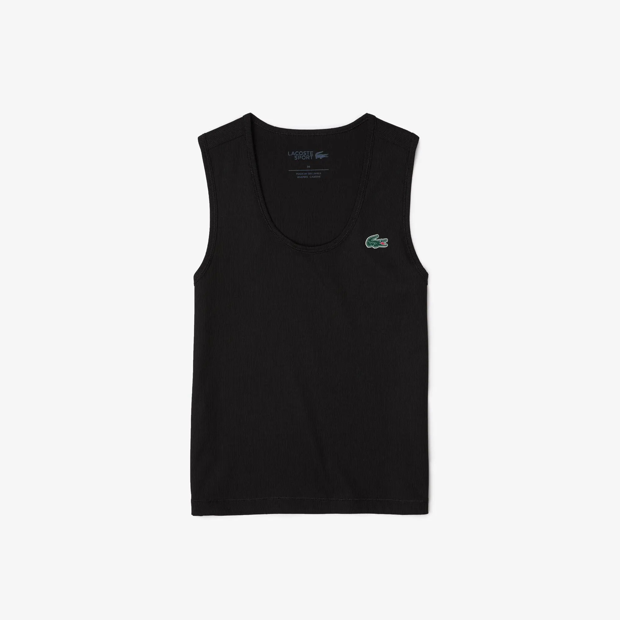 Lacoste Top sem mangas canelado Lacoste Sport Slim Fit para Mulher. 2