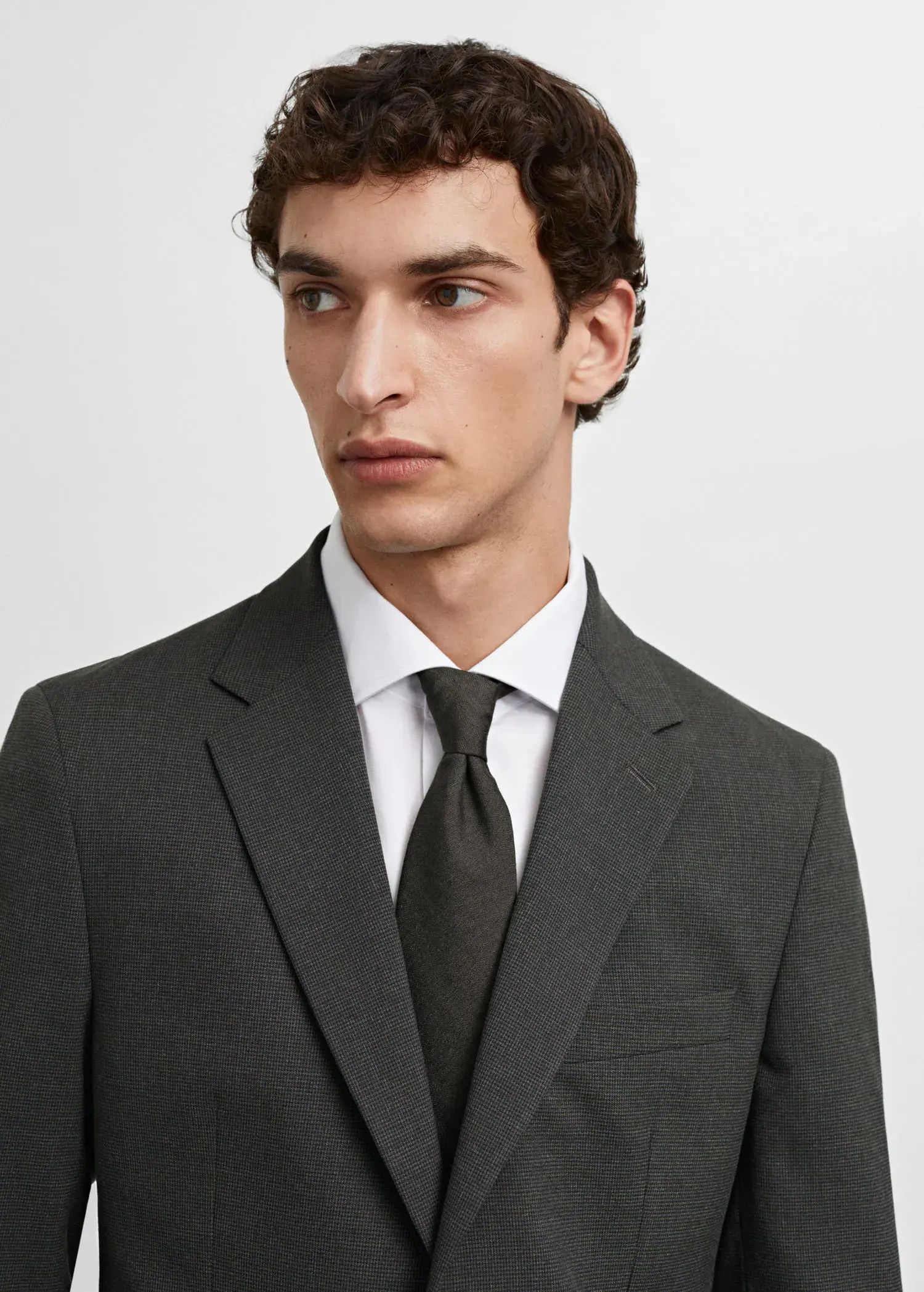 Mango Stretch fabric slim-fit suit jacket. 1