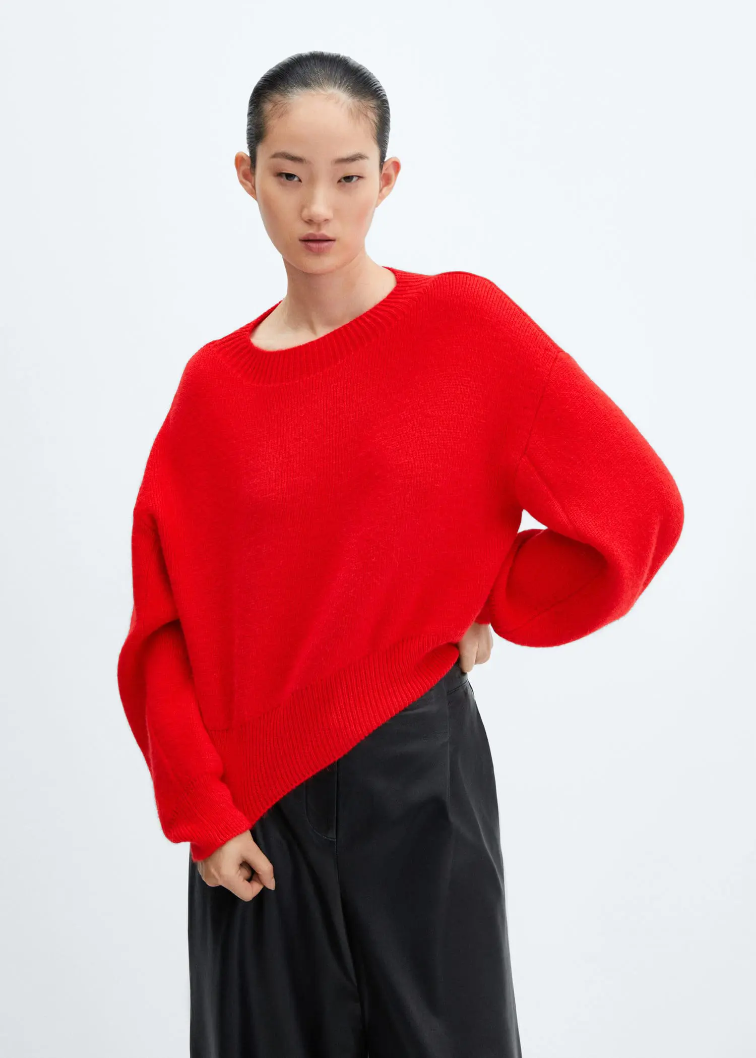 Mango Puff-sleeve knitted sweater. 1