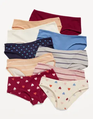 Old Navy Hipster Underwear 10-Pack for Girls silver