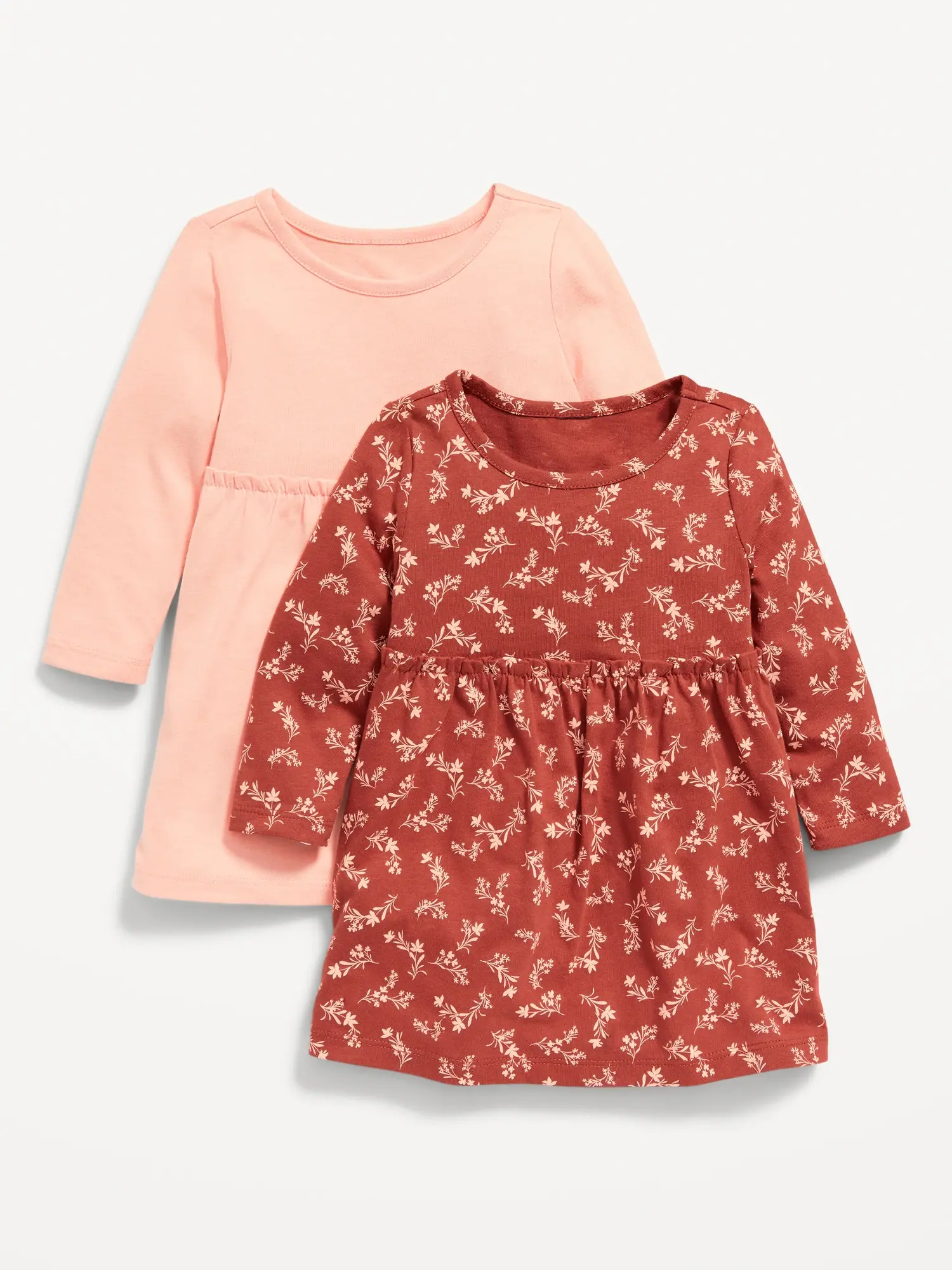 Old Navy 2-Pack Printed Long-Sleeve Jersey Dress for Baby brown. 1