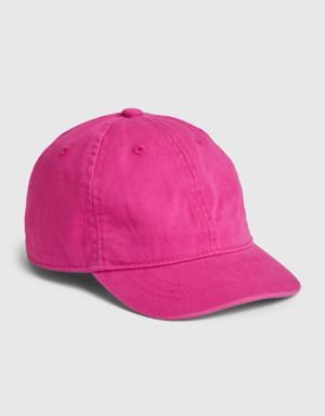 Toddler Washed Baseball Hat pink