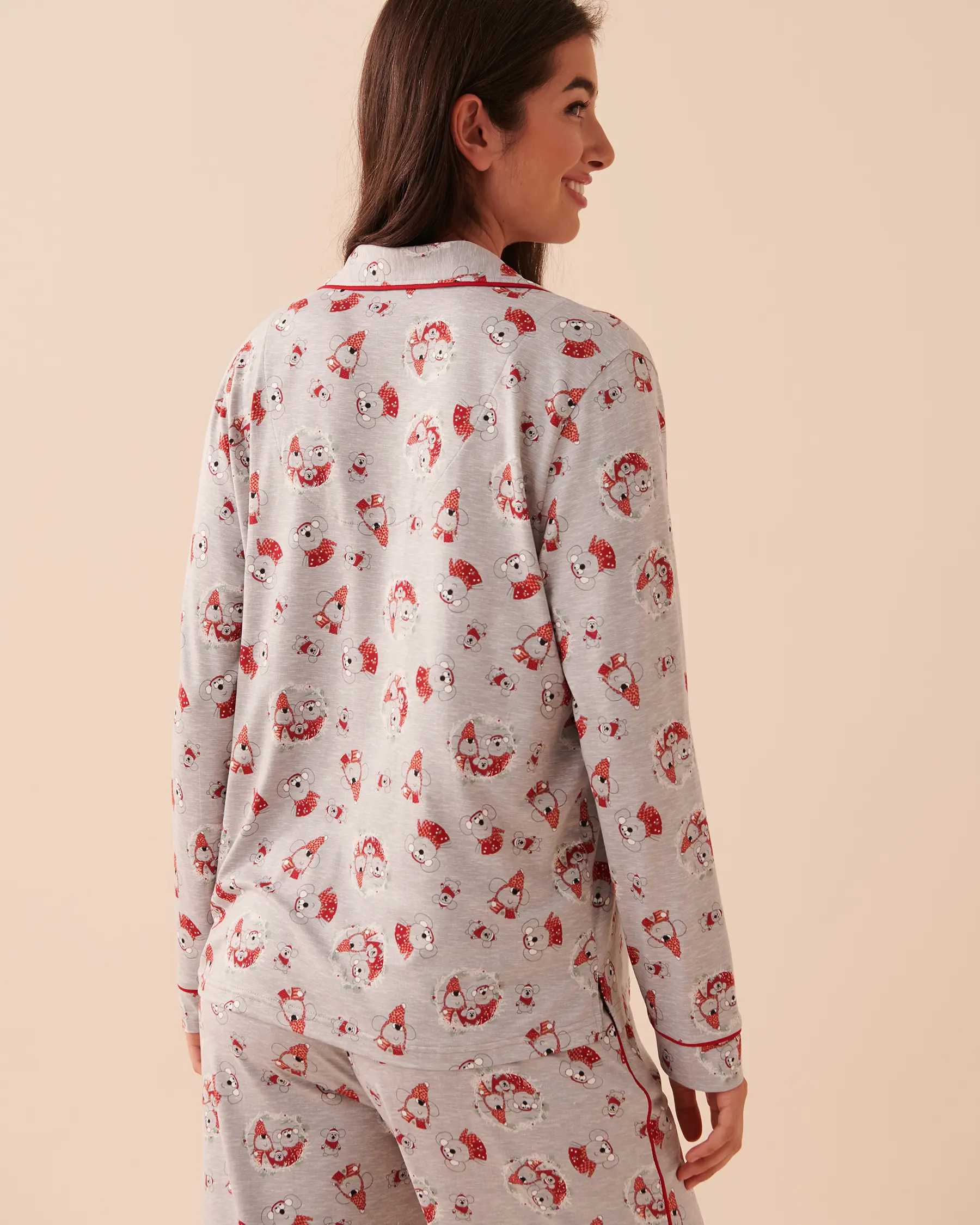 La Vie en Rose Mouse Print Super Soft Button-down Shirt. 2