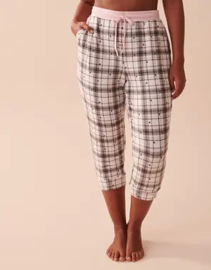 Recycled Fibers Plaid Fitted Capris