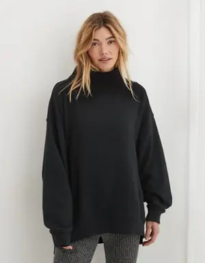 Down-To-Earth Oversized Mockneck Sweatshirt