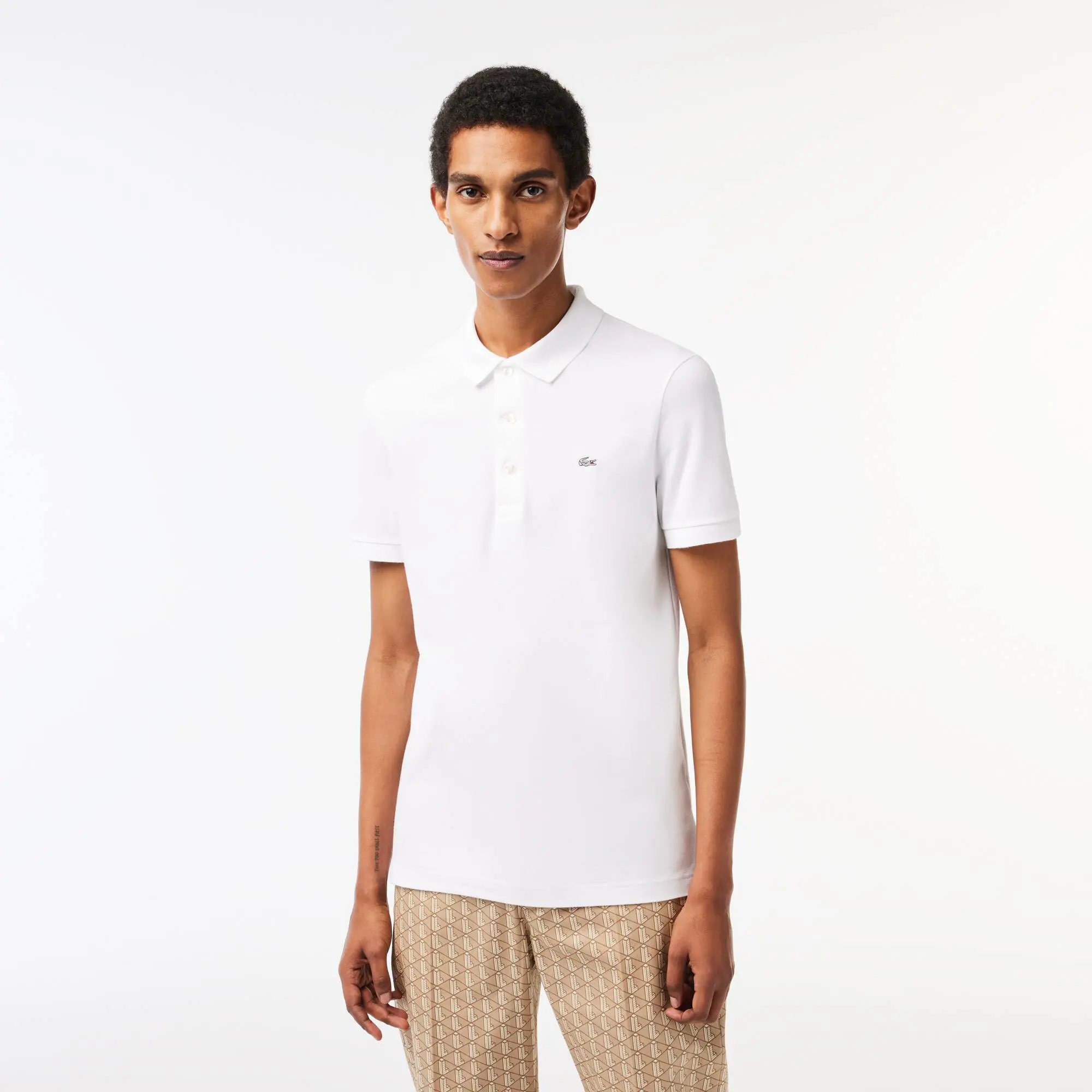 Lacoste Slim fit Stretch Cotton Piqué Grey Crocodile Polo Shirt. 1