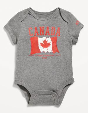 Unisex Short-Sleeve Canada Logo-Graphic Bodysuit for Baby gray