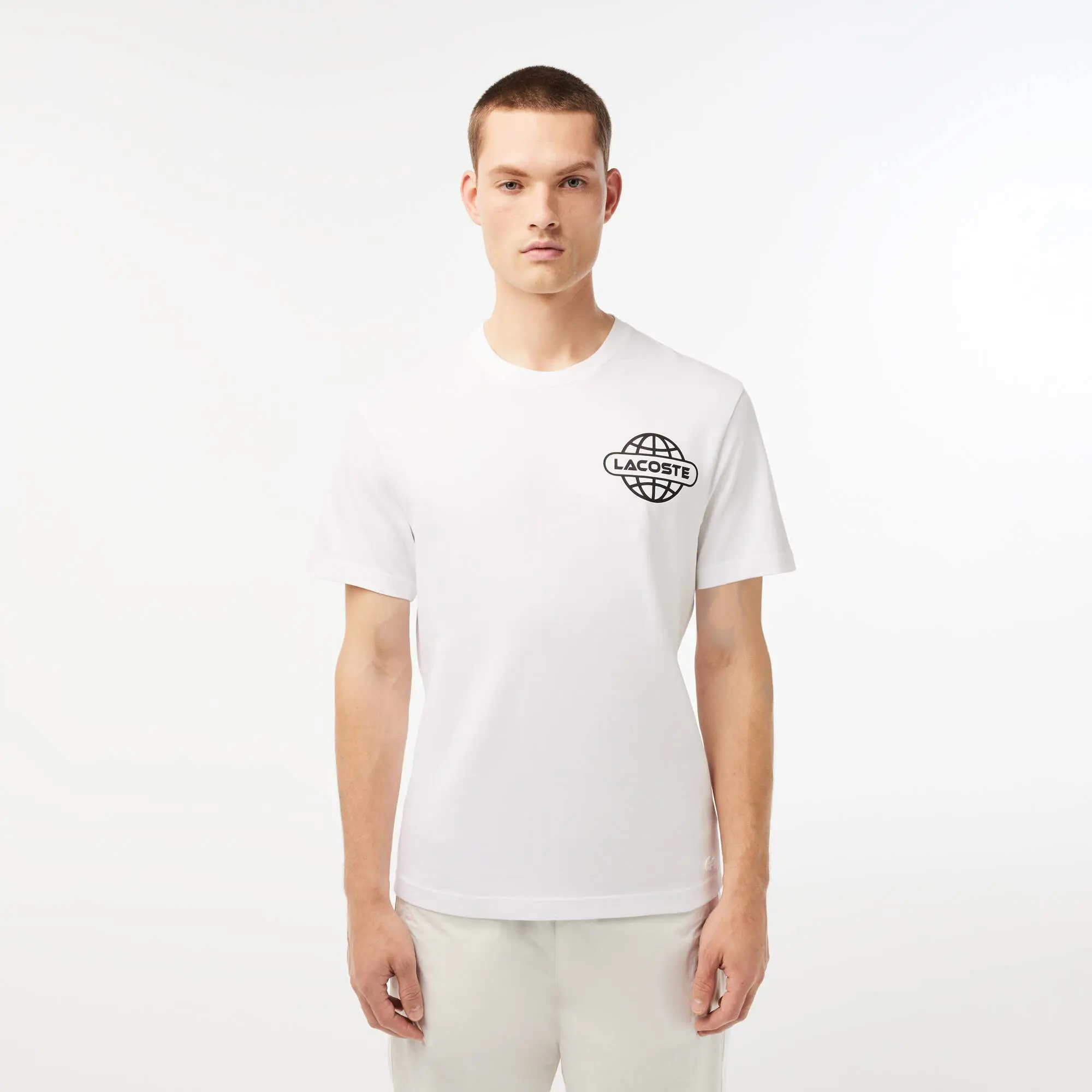 Lacoste T-shirt imprimé en jersey épais de coton. 1