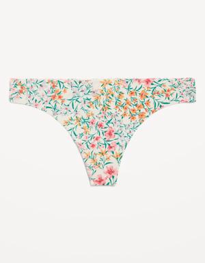 Old Navy Low-Rise Soft-Knit No-Show Thong Underwear for Women multi