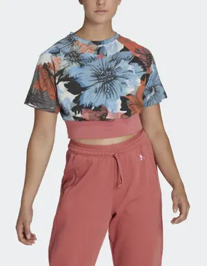 Adidas T-shirt Cropped Allover Print