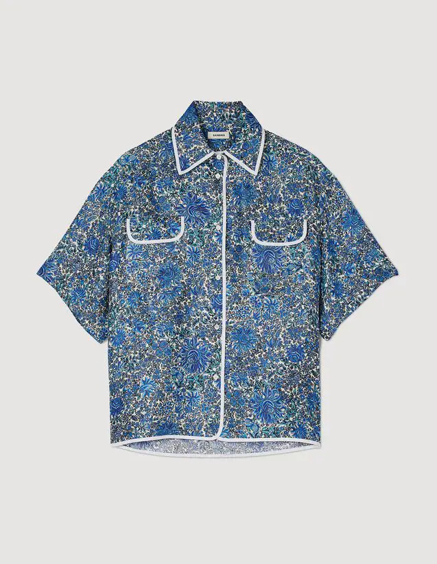 Sandro Oversize floral silk shirt. 2
