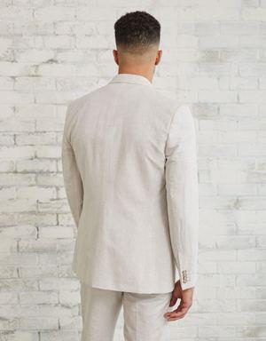 RW & CO Tailored Fit Light Beige Linen-Blend Suit Blazer. 2 RW & CO Tailored Fit Light Beige Linen-Blend Suit Blazer. 2