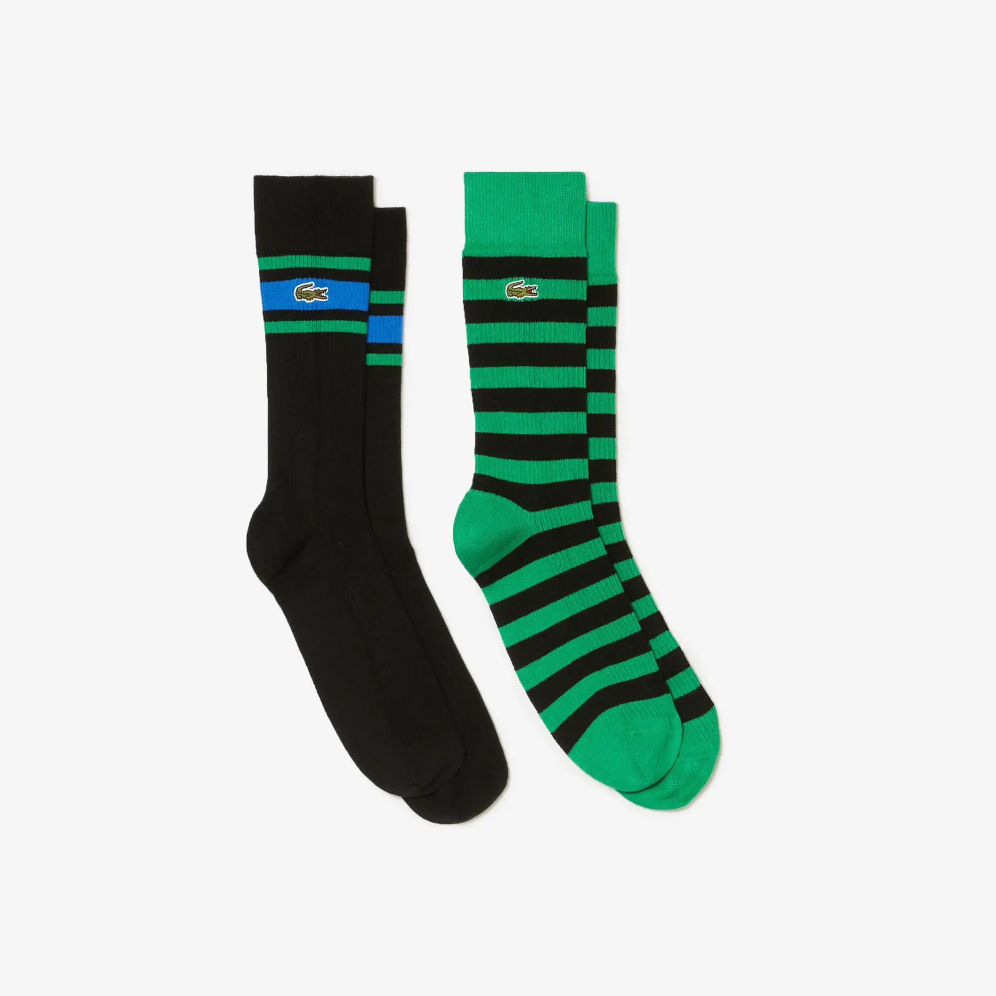 Lacoste Unisex 2-Pack Striped Cotton Socks. 1