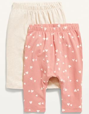 Unisex U-Shaped Jersey Pants 2-Pack for Baby pink